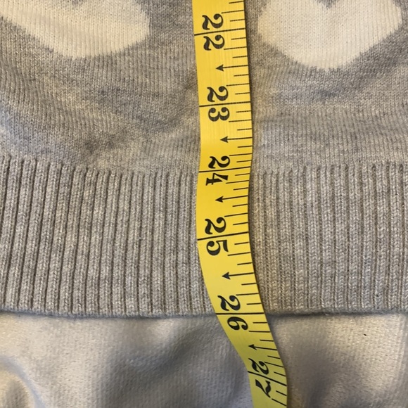 Charter club gray white hearts crew neck sweater size XXL embroidered pink heart - Picture 6 of 8